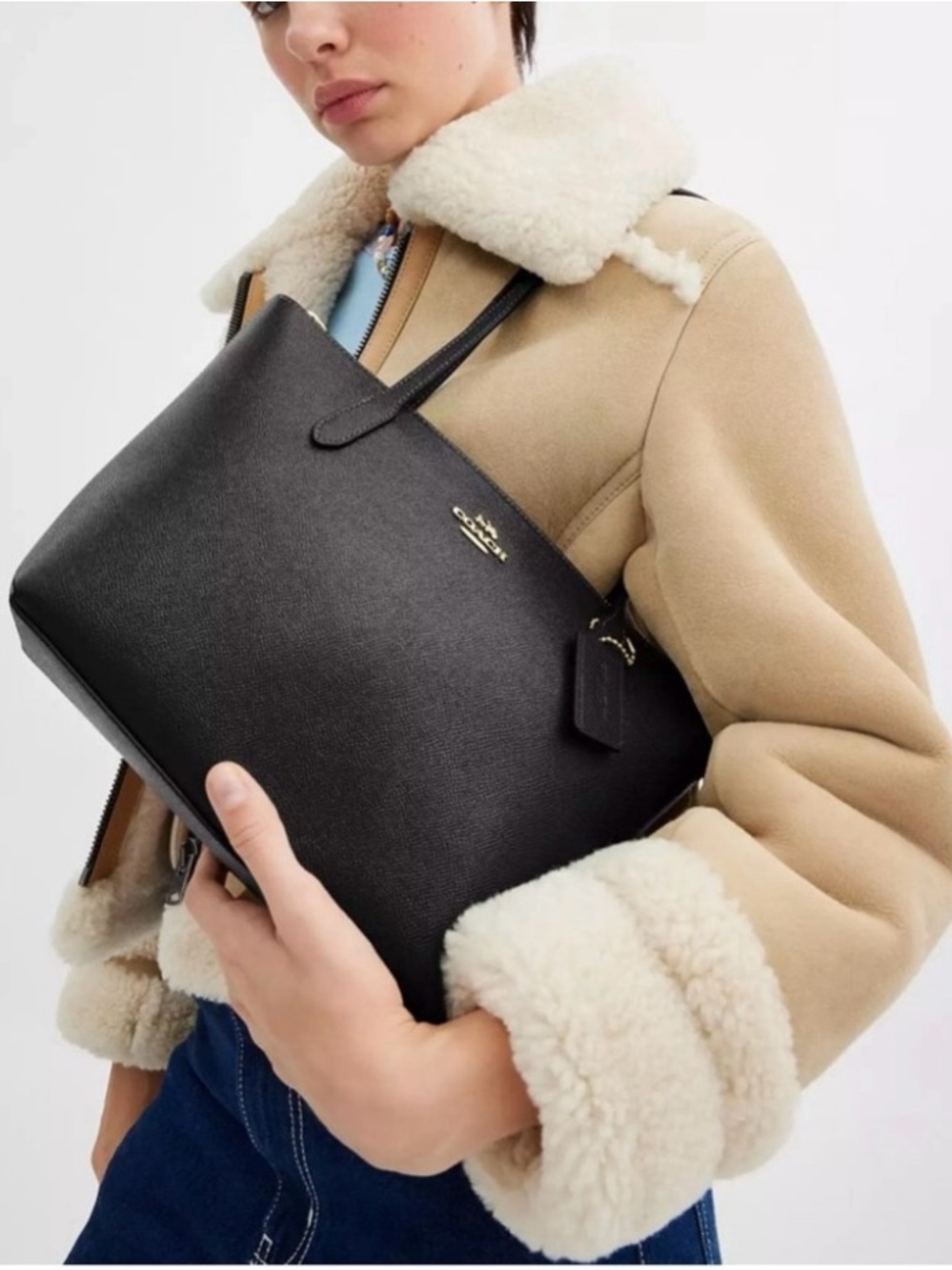 Coach Fiona zip tote black bag - Picture 2 of 6